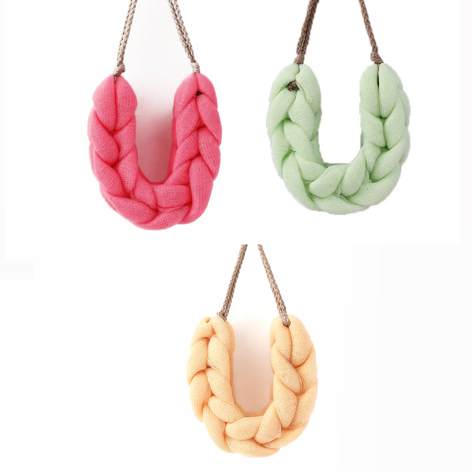 Majestique Mesh Bath Belt, Back Scrubber, Gentle Massaging Body Loofah - Pack Of 3 Color May Vary Majestique Mesh Bath Belt, Back Scrubber, Gentle Massaging Body Loofah - Pack Of 3 Color May Vary