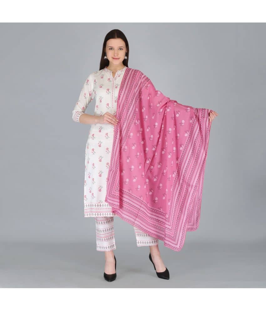 MAUKA - Pink Straight Rayon Women's Stitched Salwar Suit ( Pack of 1 )