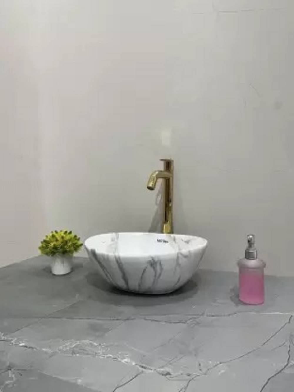     			MITILES White Ceramic Over Counter Wash Basins