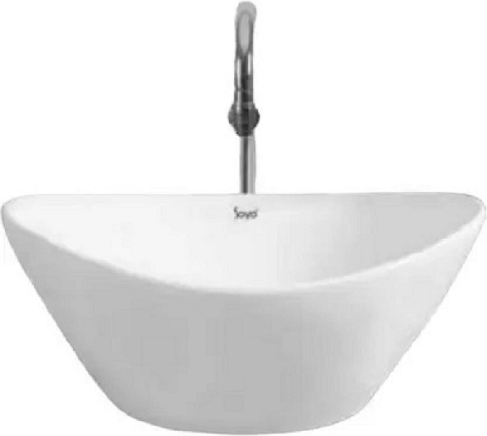     			MITILES White Ceramic Over Counter Wash Basins