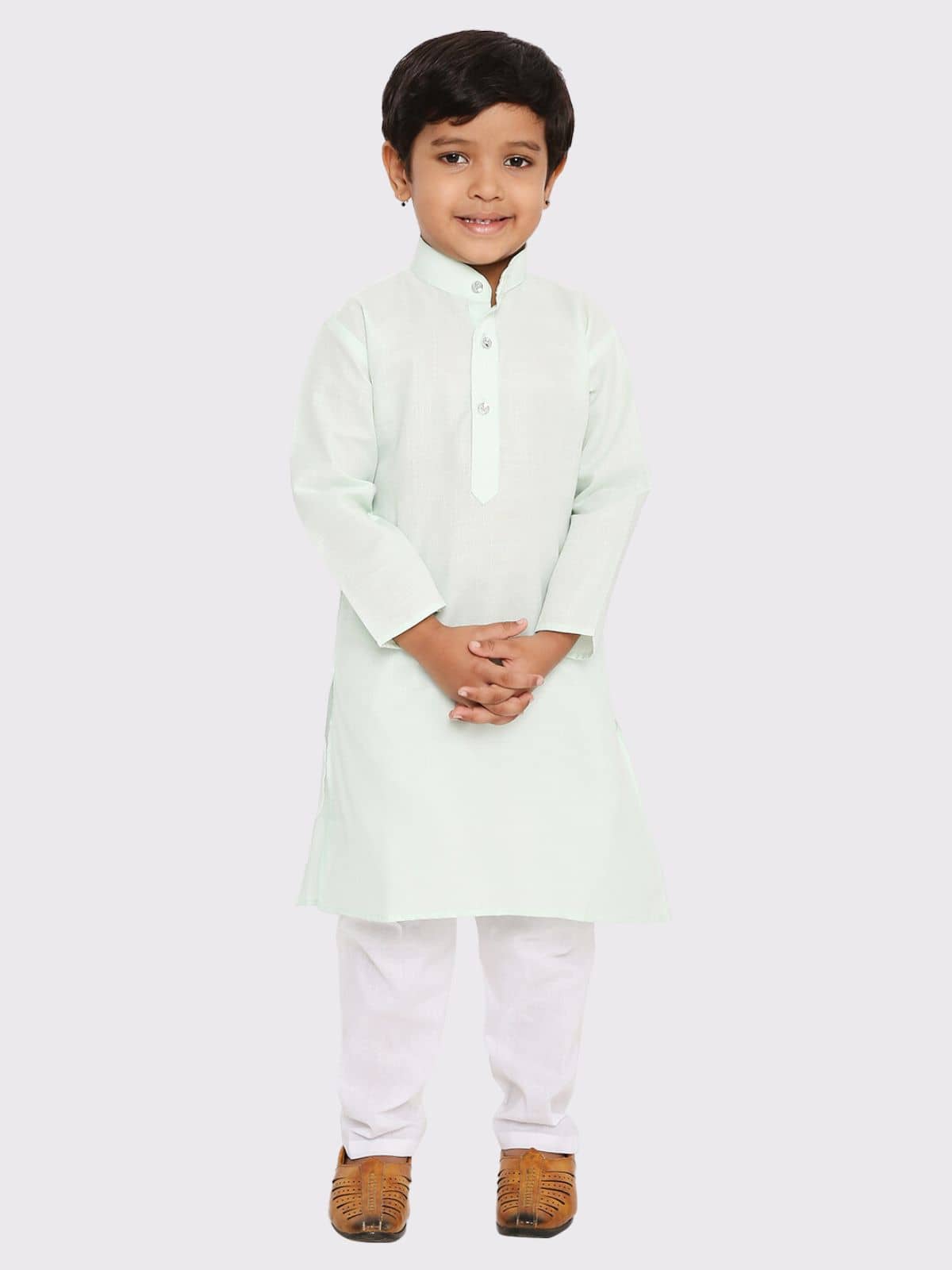 Maharaja Pack of 1 Boys Cotton Blend ( Mint Green ) - Kurtas & Kurta Sets | Buy online on ZillyBuy