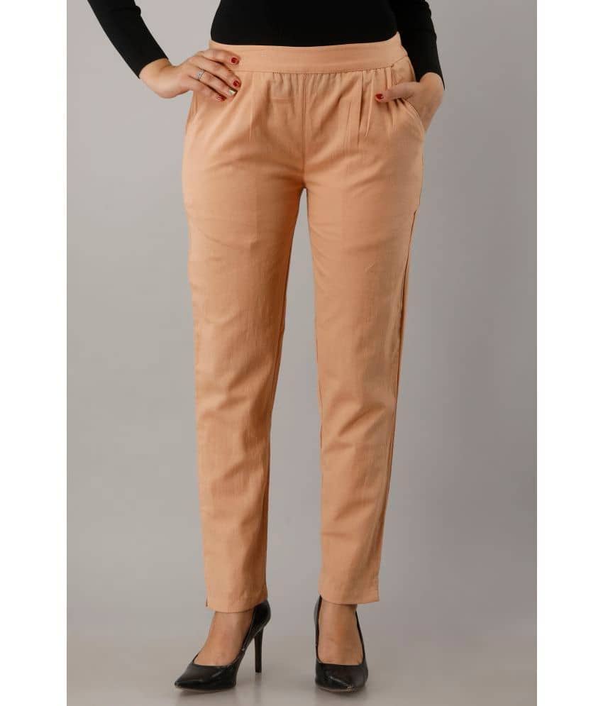 NeshamaKurti - Cream Cotton Regular Women's Casual Pants ( Pack of 1 ) - Trousers | Buy online on ZillyBuy