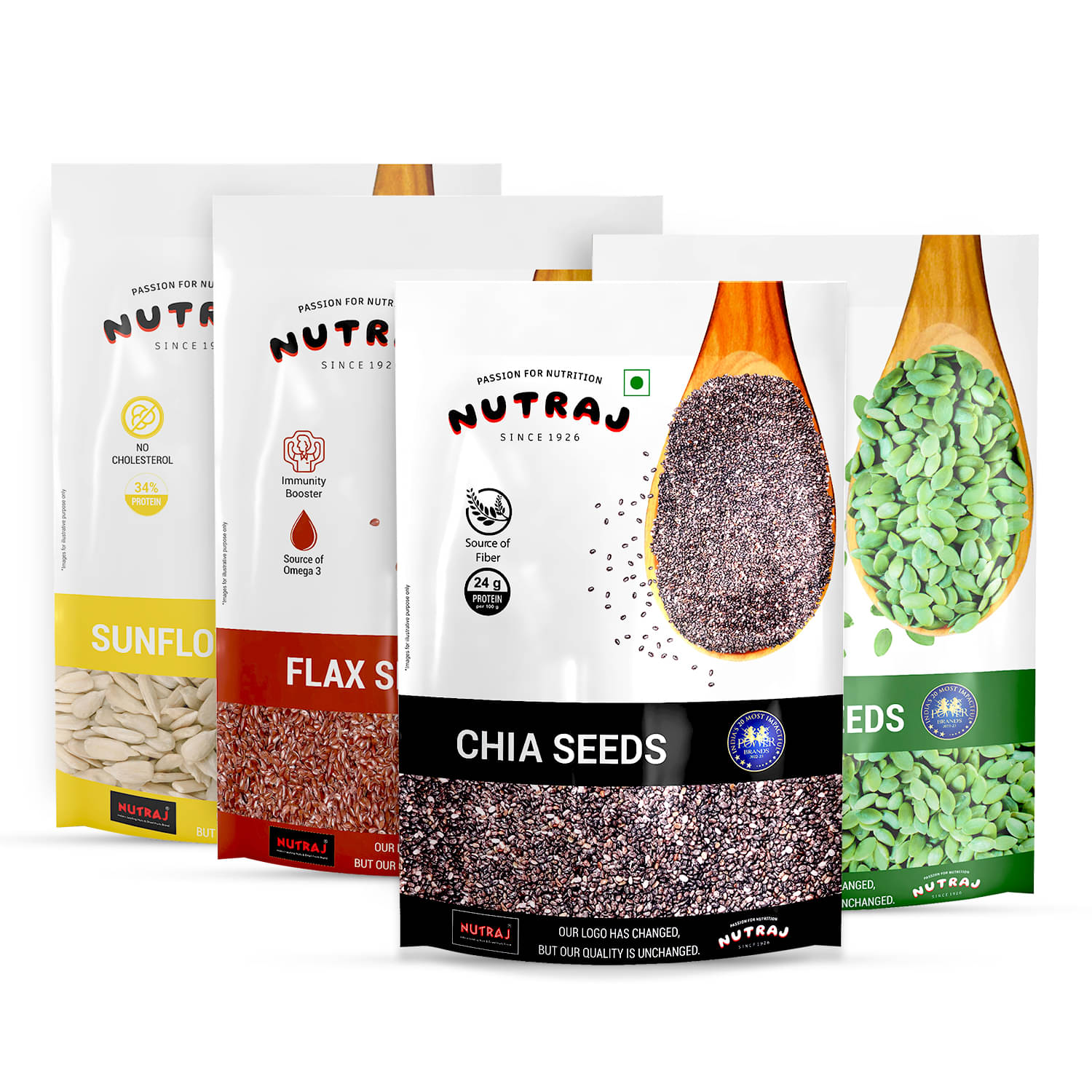 Nutraj Seeds Combo Pack 800g (Pumpkin Seeds 200g, Chia Seeds 200g, Flax Seeds 200g & Sunflower Seeds 200g Nutraj Seeds Combo Pack 800g (Pumpkin Seeds 200g, Chia Seeds 200g, Flax Seeds 200g & Sunflower Seeds 200g