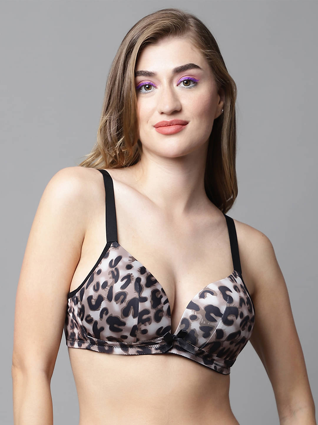 PrettyCat Polyester Lightly Padded Women's Everyday Bra ( Black ) PrettyCat Polyester Lightly Padded Women's Everyday Bra ( Black )
