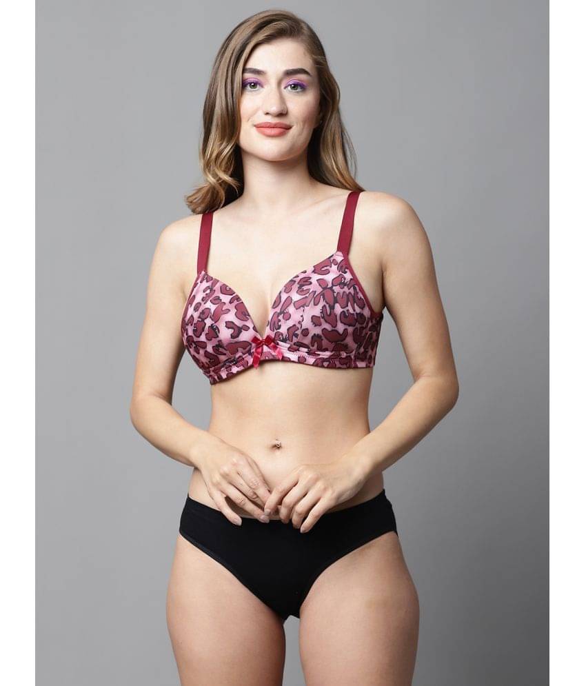     			PrettyCat Polyester Women's Bra & Panty Set ( Maroon )