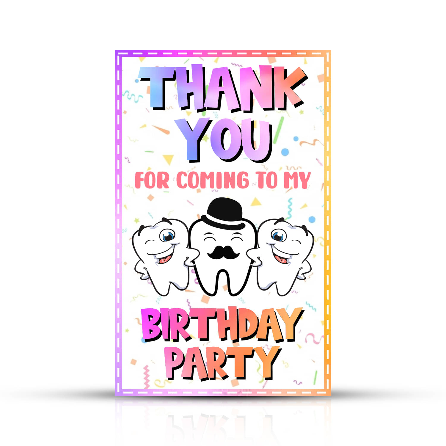     			Zyozi Tooth Theme Thank You Tags for Making My Party Little Special, Multi Color Tooth Theme Thank You Card for Birthday Thanks Giving Favor (Pack of 40)