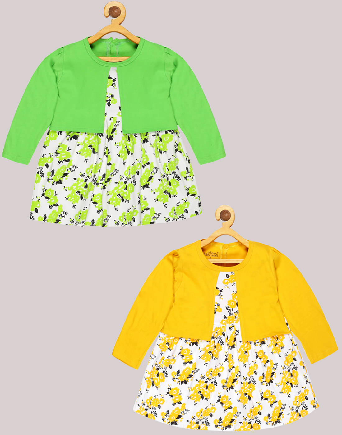     			Babeezworld Pack of 2 Baby Girls Cotton Dress ( Multi )