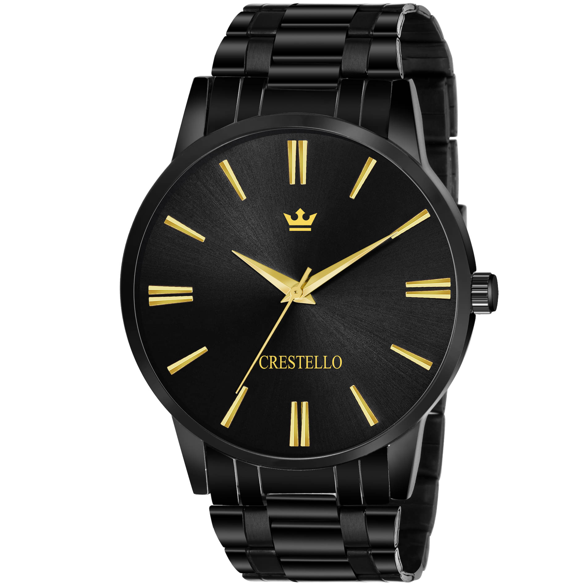     			Crestello - Black Metal Analog Men's Watch