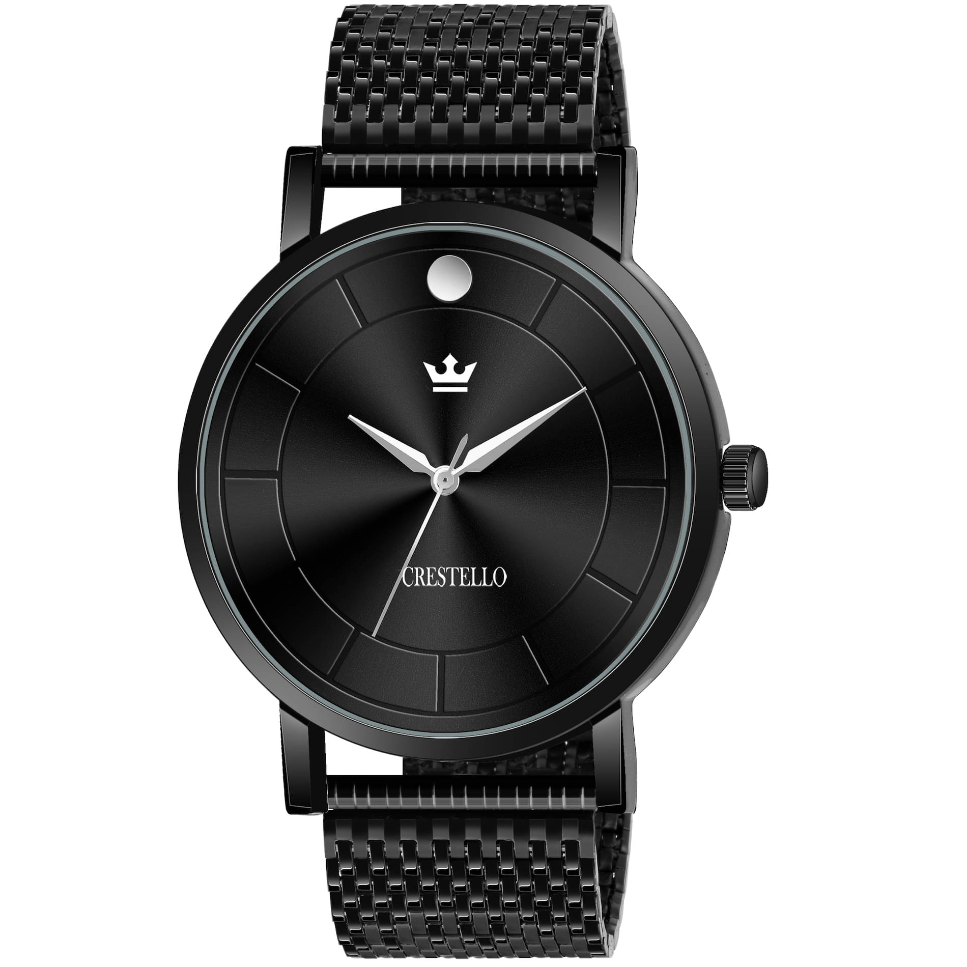     			Crestello - Black Metal Analog Men's Watch