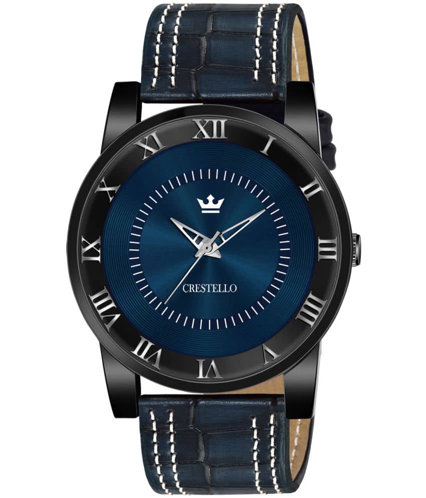 Crestello - Blue Leather Analog Men's Watch