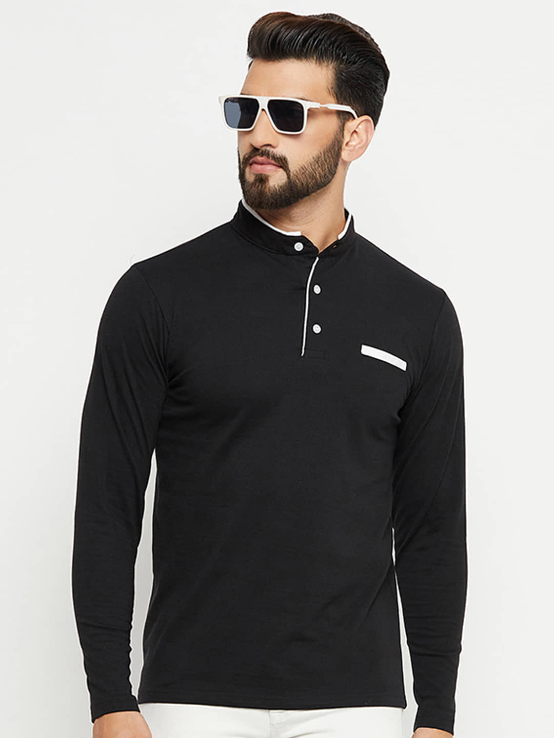 Emerald Pack of 1 Cotton Blend Regular Fit Men's T-Shirt ( Black )
