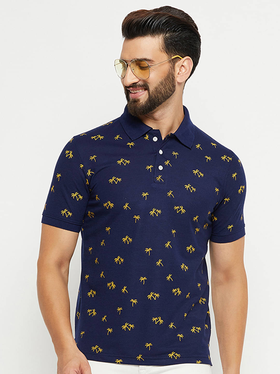    			Emerald - Navy Cotton Blend Regular Fit Men's Polo T Shirt ( Pack of 1 )