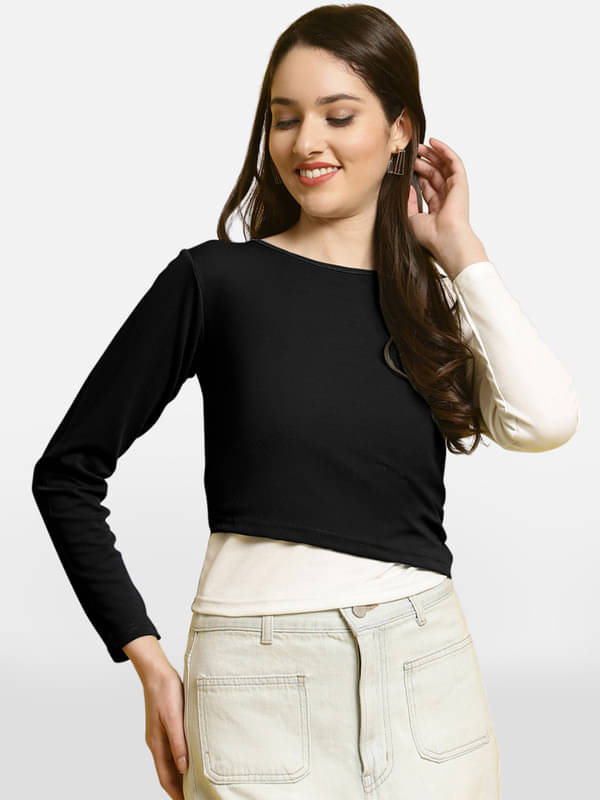     			Fabflee Women's Polyester Regular Top ( Black )