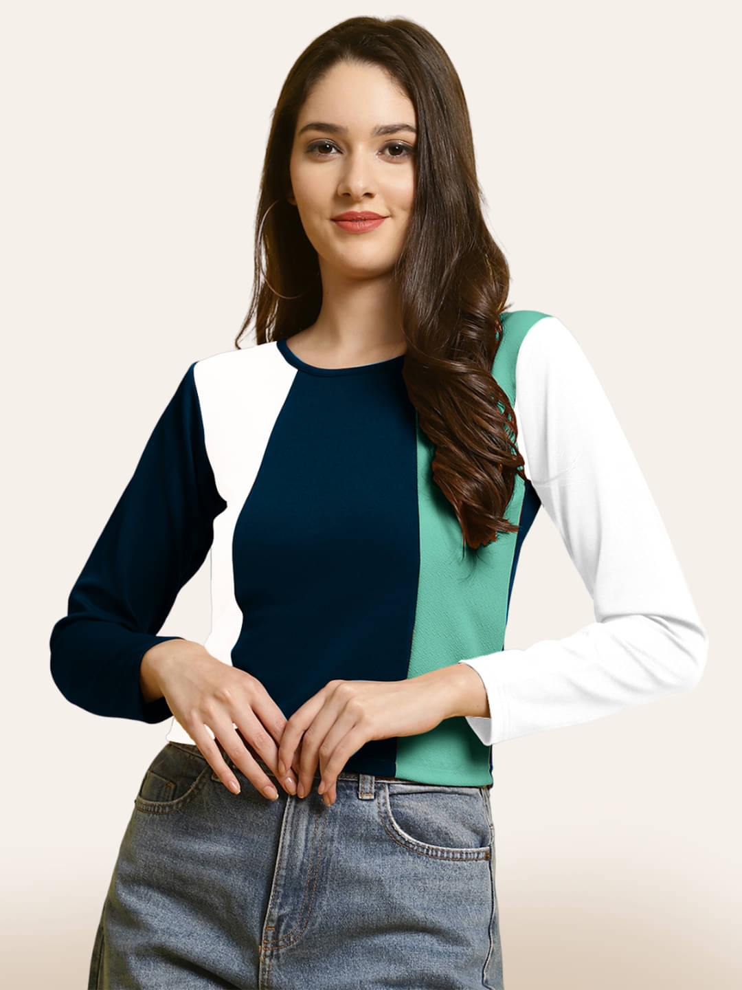 Fabflee Women's Polyester Regular Top ( Multicolor ) Fabflee Women's Polyester Regular Top ( Multicolor )