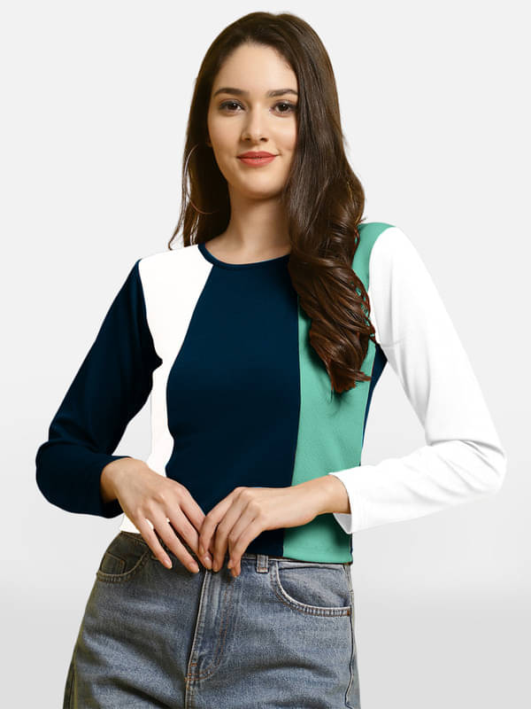 Fabflee Women's Polyester Regular Top ( Multicolor ) Fabflee Women's Polyester Regular Top ( Multicolor )