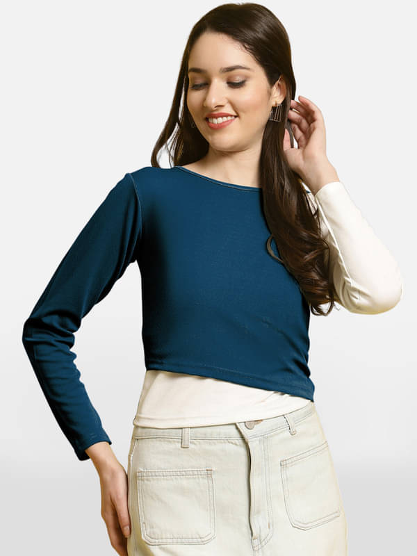     			Fabflee Women's Polyester Regular Top ( Navy Blue )