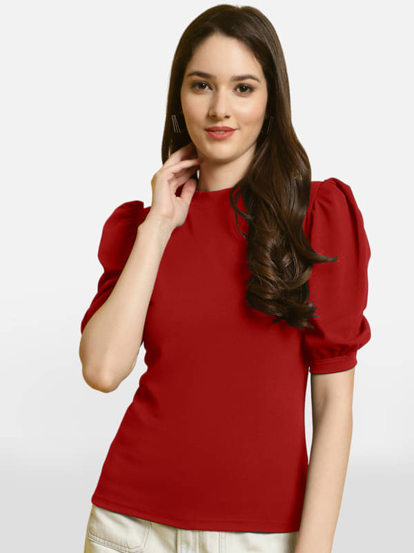     			Fabflee Women's Polyester Regular Top ( Red )