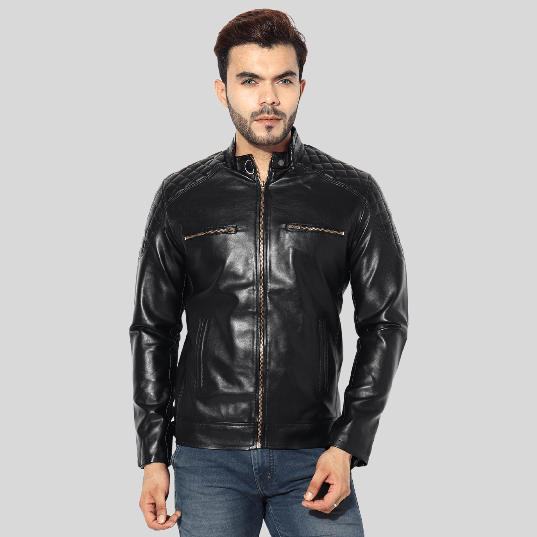 GARMADIAN - Black PU Leather Slim Fit Men's Leather Jacket ( Pack of 1 ) - Jackets & Coats | Buy online on ZillyBuy