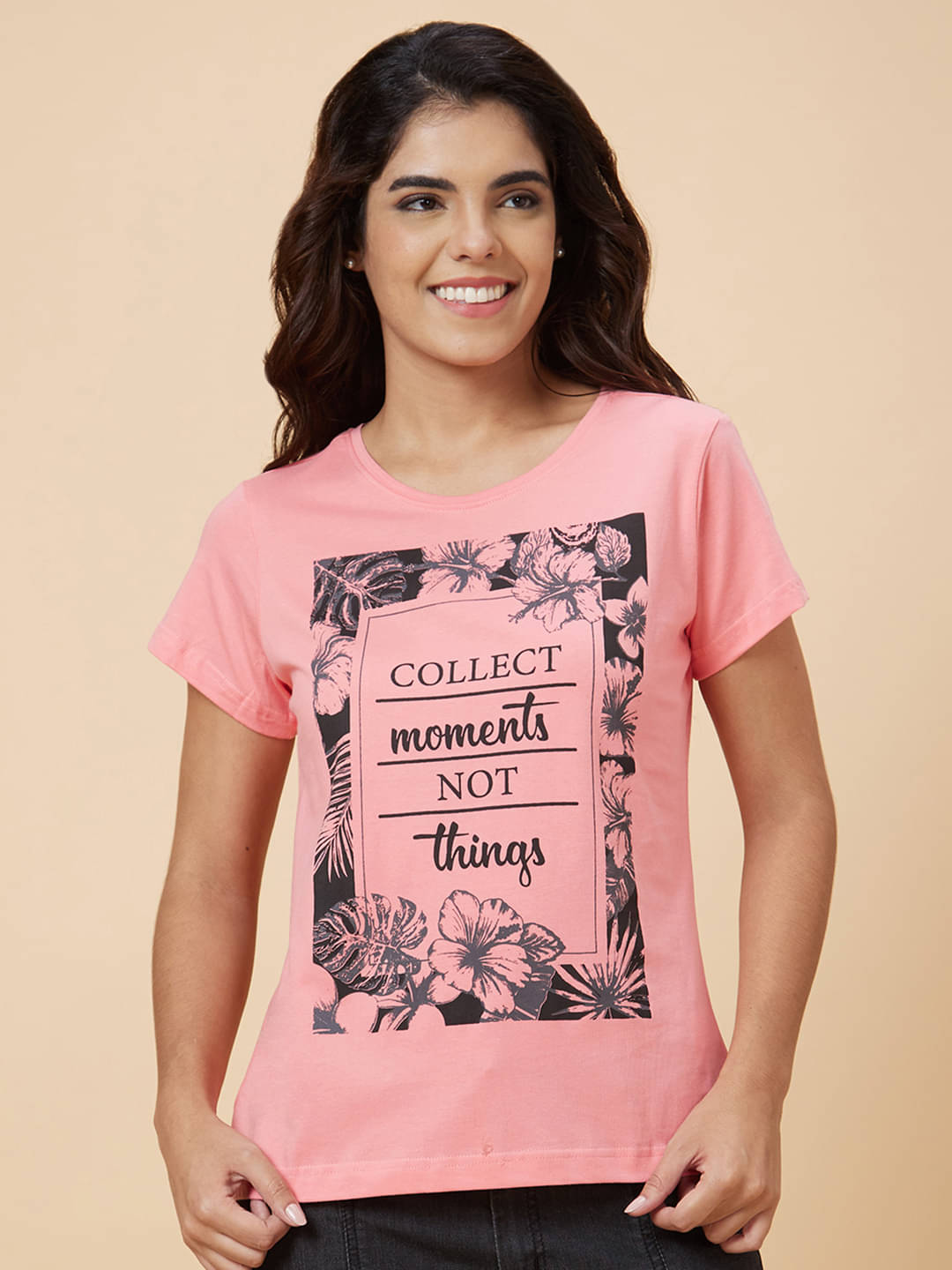 Globus - Pink Cotton Regular Fit Women's T-Shirt ( Pack of 1 )     			Globus - Pink Cotton Regular Fit Women's T-Shirt ( Pack of 1 )