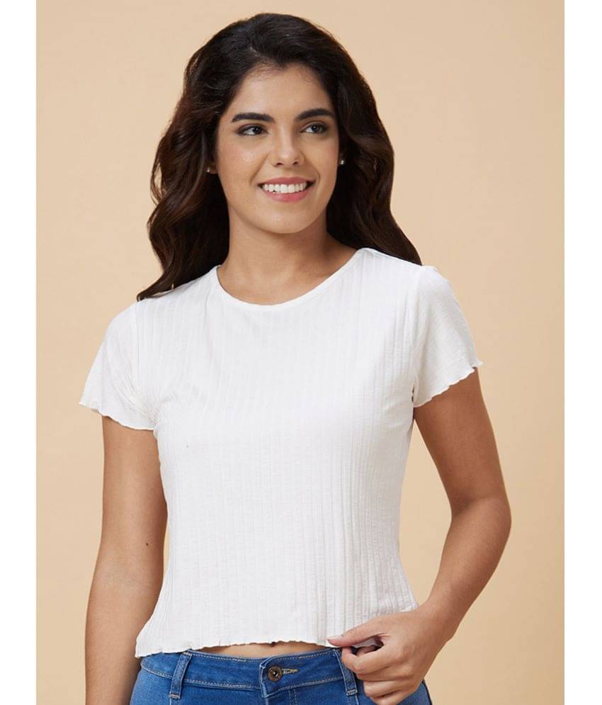     			Globus - White Viscose Regular Fit Women's T-Shirt ( Pack of 1 )