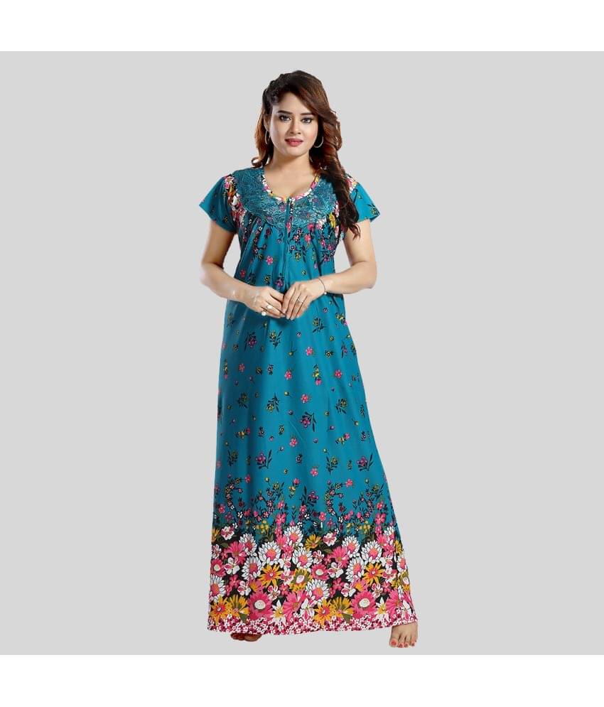    			Gutthi - Blue Satin Women's Nightwear Nighty & Night Gowns ( Pack of 1 )