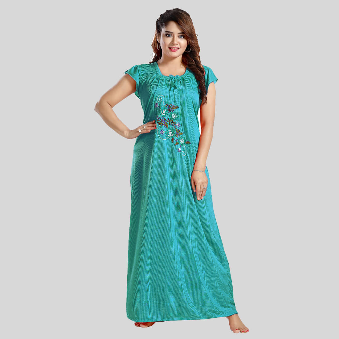     			Gutthi - Green Hosiery Women's Nightwear Nighty & Night Gowns ( Pack of 1 )