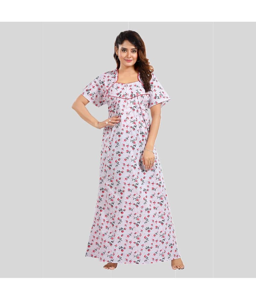 Gutthi - Pink Cotton Women's Nightwear Nighty & Night Gowns ( Pack of 1 ) - Nightwear & Loungewear | Buy online on ZillyBuy