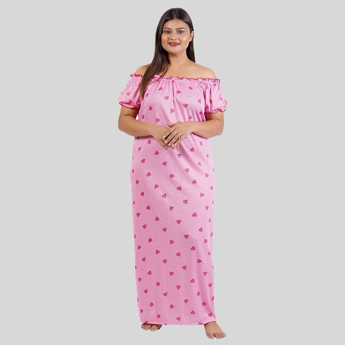     			Gutthi - Pink Hosiery Women's Nightwear Nighty & Night Gowns ( Pack of 1 )