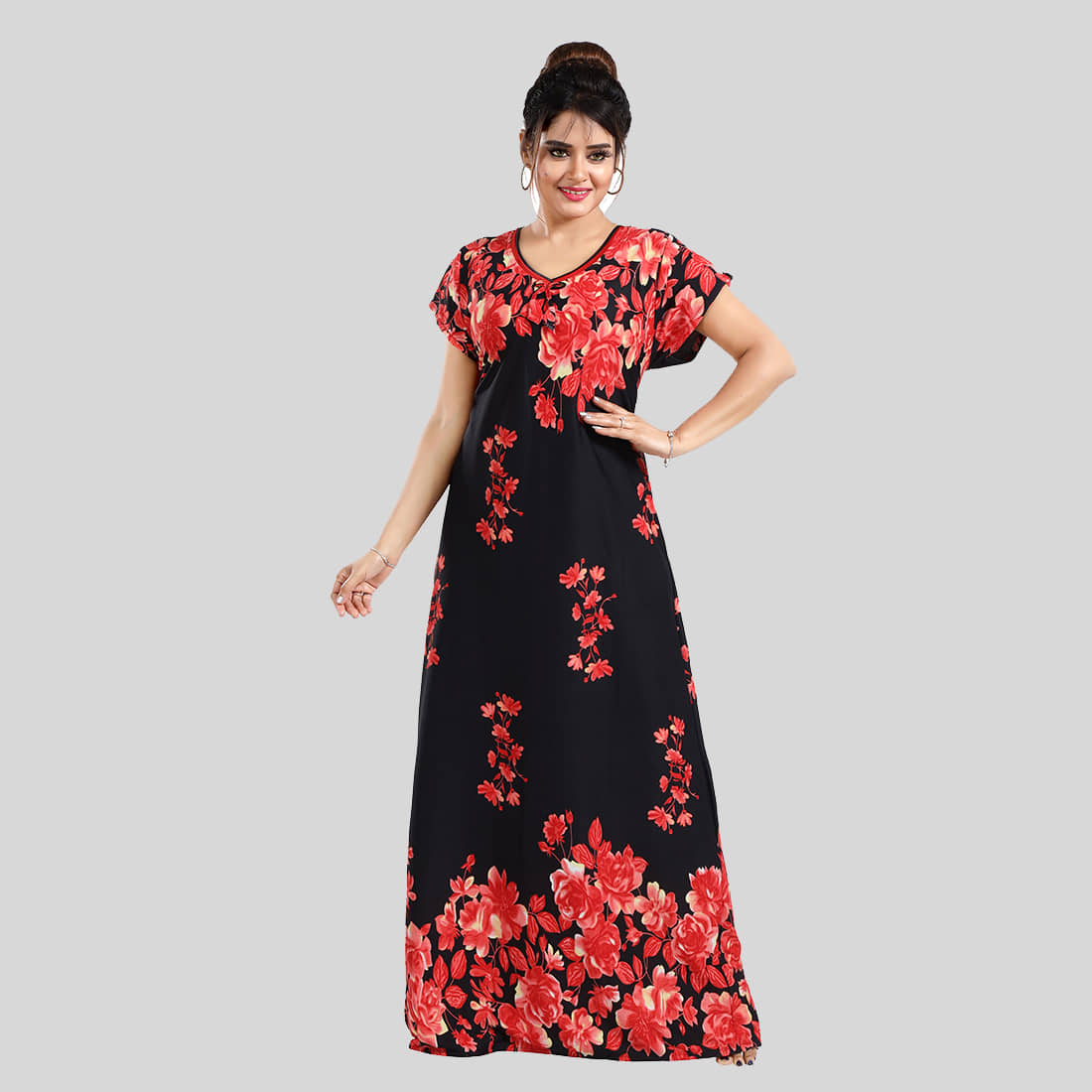 Gutthi - Red Satin Women's Nightwear Nighty & Night Gowns ( Pack of 1 ) - Nightwear & Loungewear | Buy online on ZillyBuy