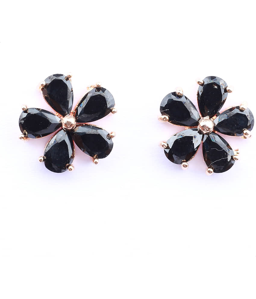 Jewels Corner - Black Stud Earrings ( Pack of 1 ) - Earrings | Buy online on ZillyBuy