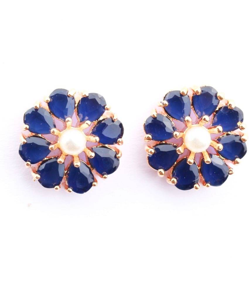     			Jewels Corner - Blue Stud Earrings ( Pack of 1 )