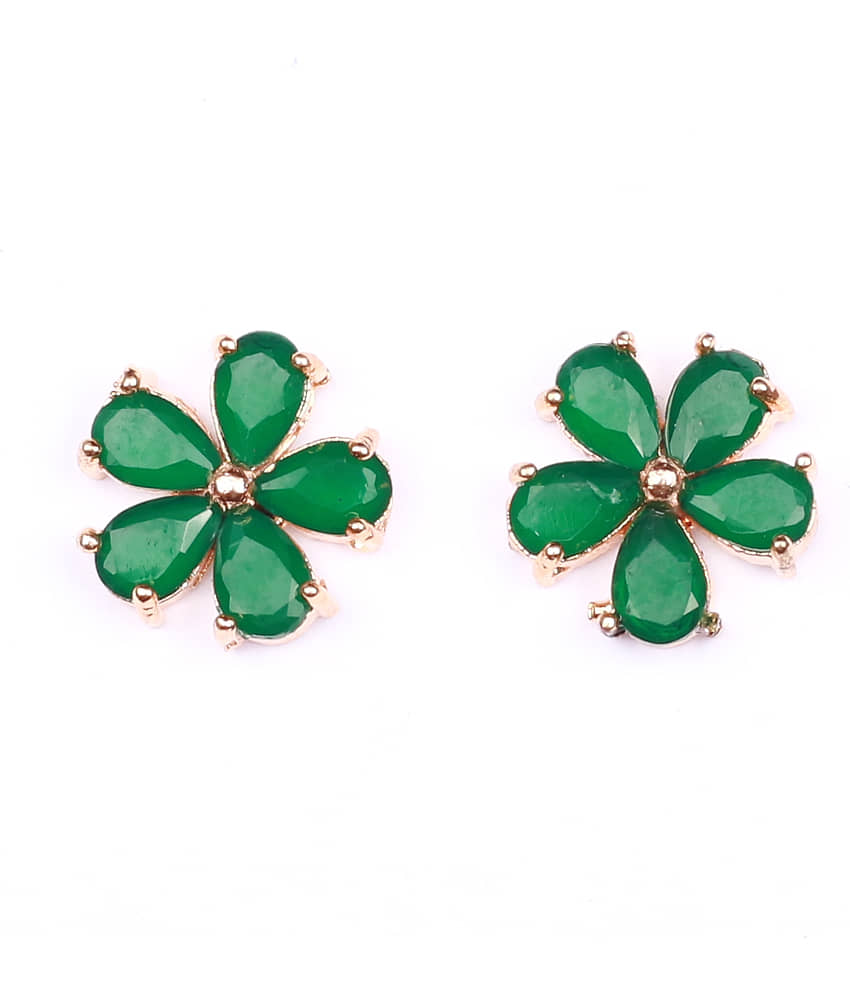 Jewels Corner - Green Stud Earrings ( Pack of 1 ) - Earrings | Buy online on ZillyBuy