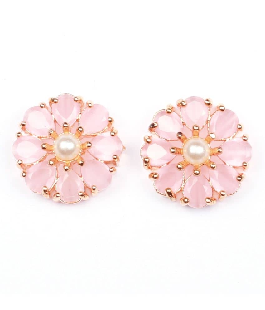 Jewels Corner - Pink Stud Earrings ( Pack of 1 ) - Earrings | Buy online on ZillyBuy