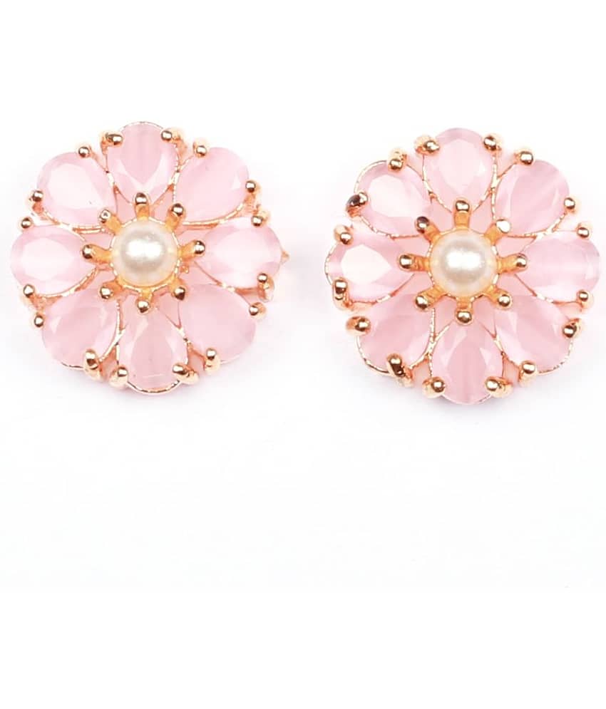 Jewels Corner - Pink Stud Earrings ( Pack of 1 ) - Earrings | Buy online on ZillyBuy