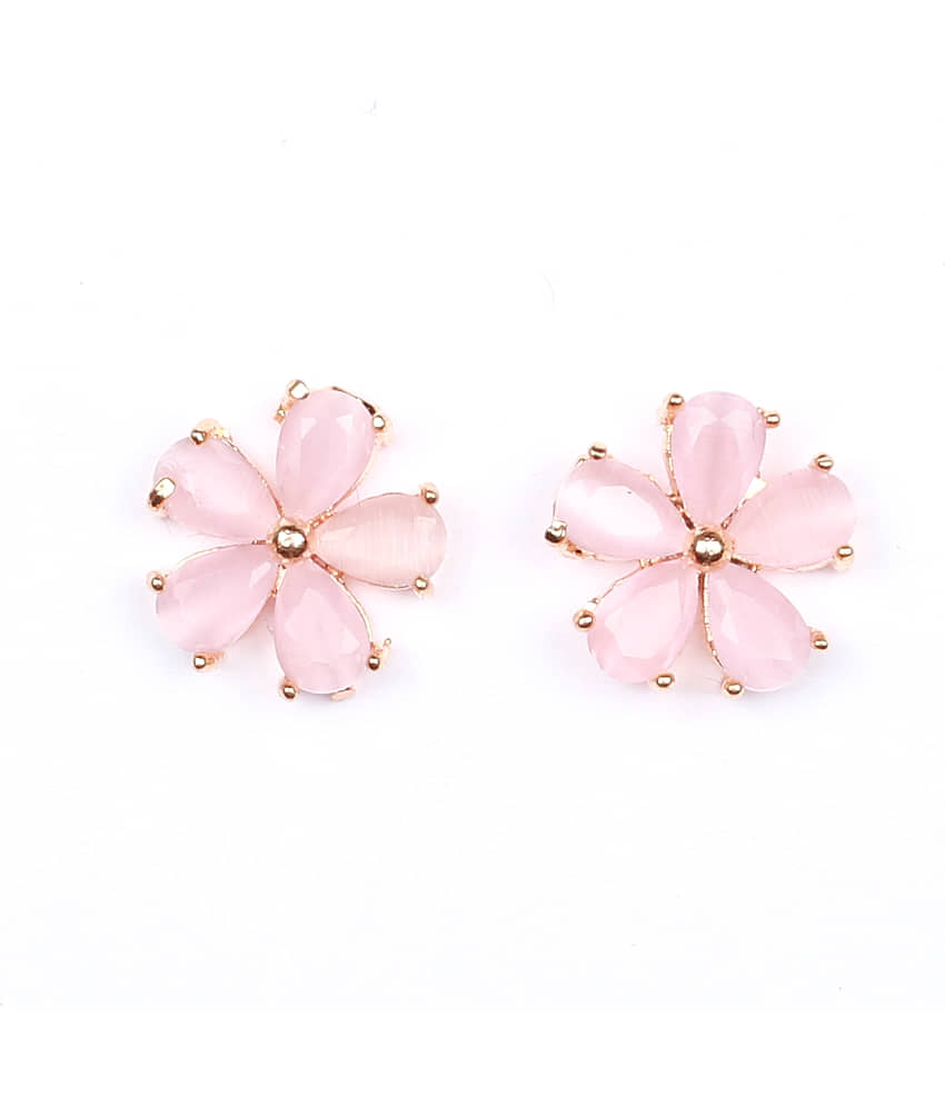 Jewels Corner - Pink Stud Earrings ( Pack of 1 ) - Earrings | Buy online on ZillyBuy