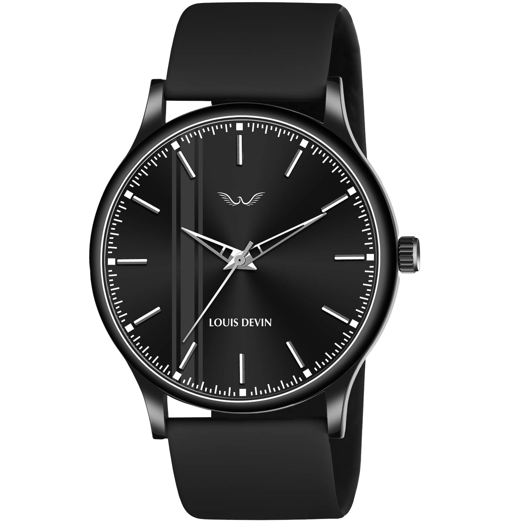     			LOUIS DEVIN - Black Silicon Analog Men's Watch