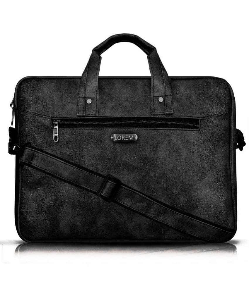     			Lorem - Black Textured Messenger Bag