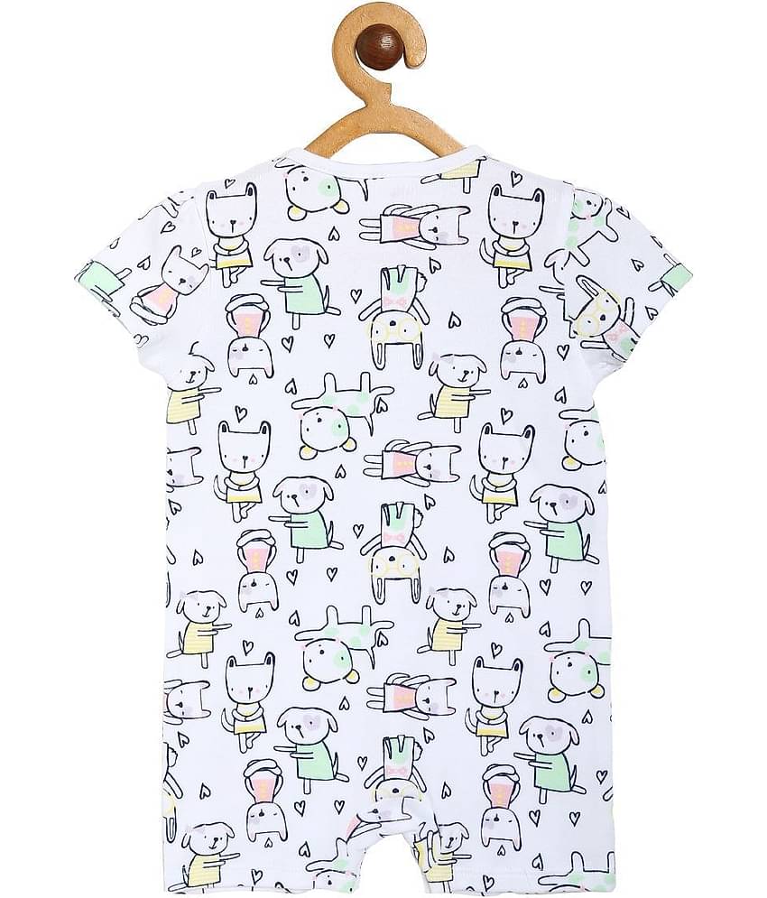 MINI KLUB - Multi Color Cotton Rompers For Baby Girl ( Pack of 2 )