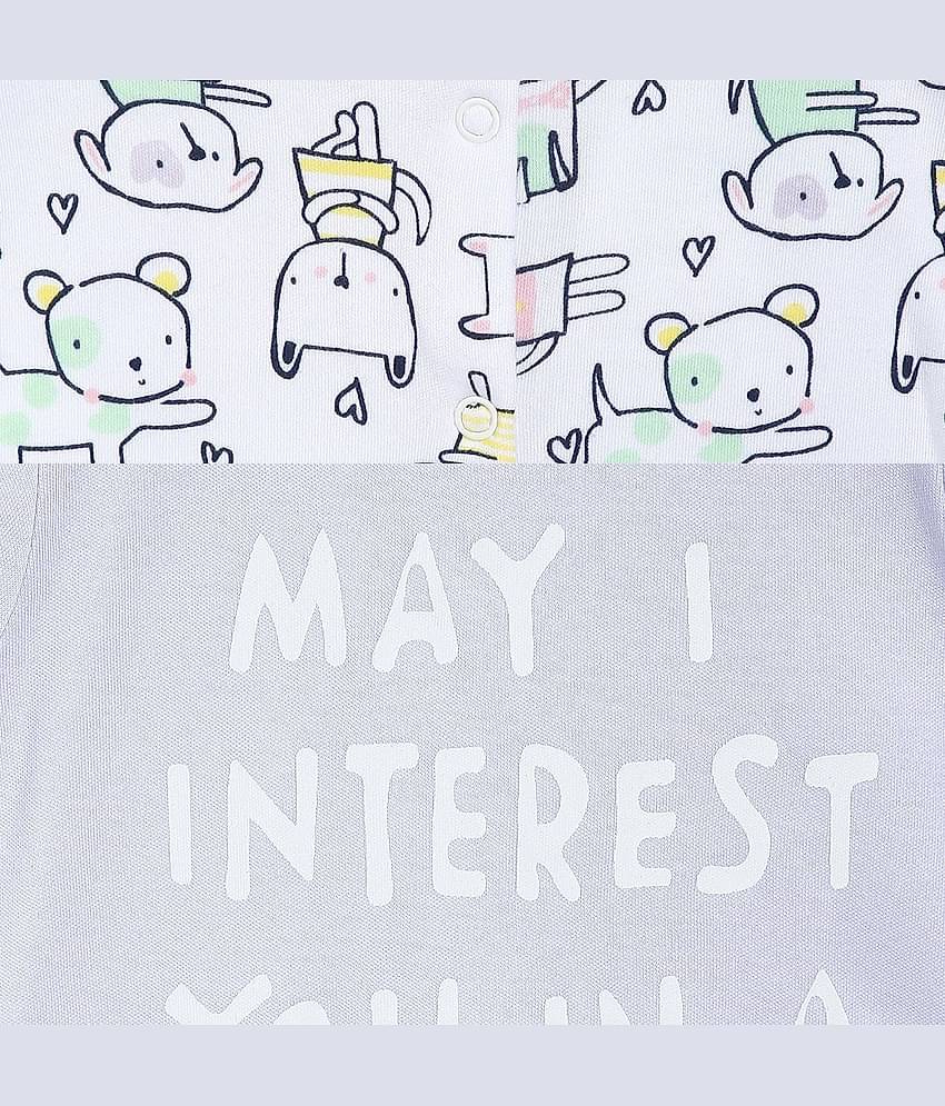 MINI KLUB - Multi Color Cotton Rompers For Baby Girl ( Pack of 2 )