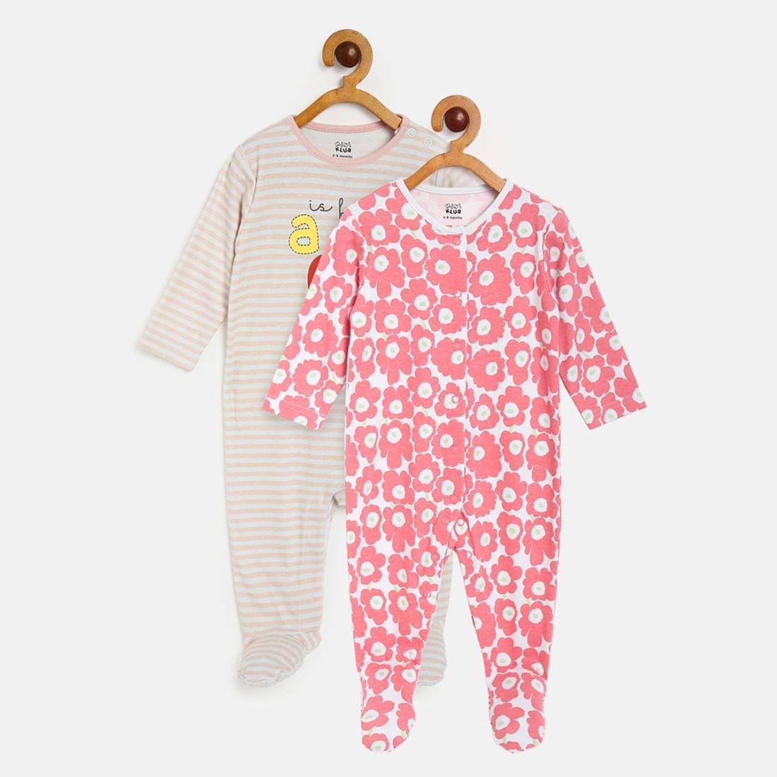 MINI KLUB Pack of 2 Baby Girls Cotton Bodysuit ( Multi Color ) MINI KLUB Pack of 2 Baby Girls Cotton Bodysuit ( Multi Color )
