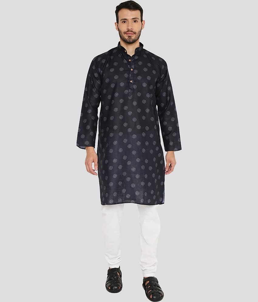Maharaja - Blue Linen Regular Fit Men's Kurta Pyjama Set ( Pack of 1 ) - Kurtas & Kurta Sets | Buy online on ZillyBuy