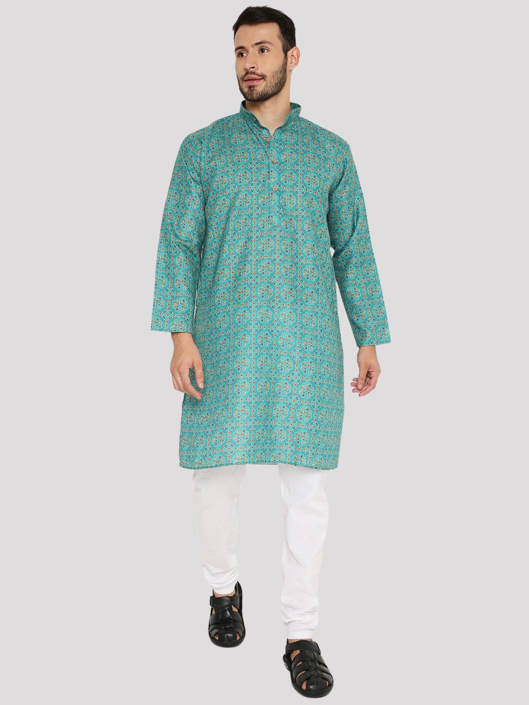     			Maharaja - Green Linen Regular Fit Men's Kurta Pyjama Set ( Pack of 1 )