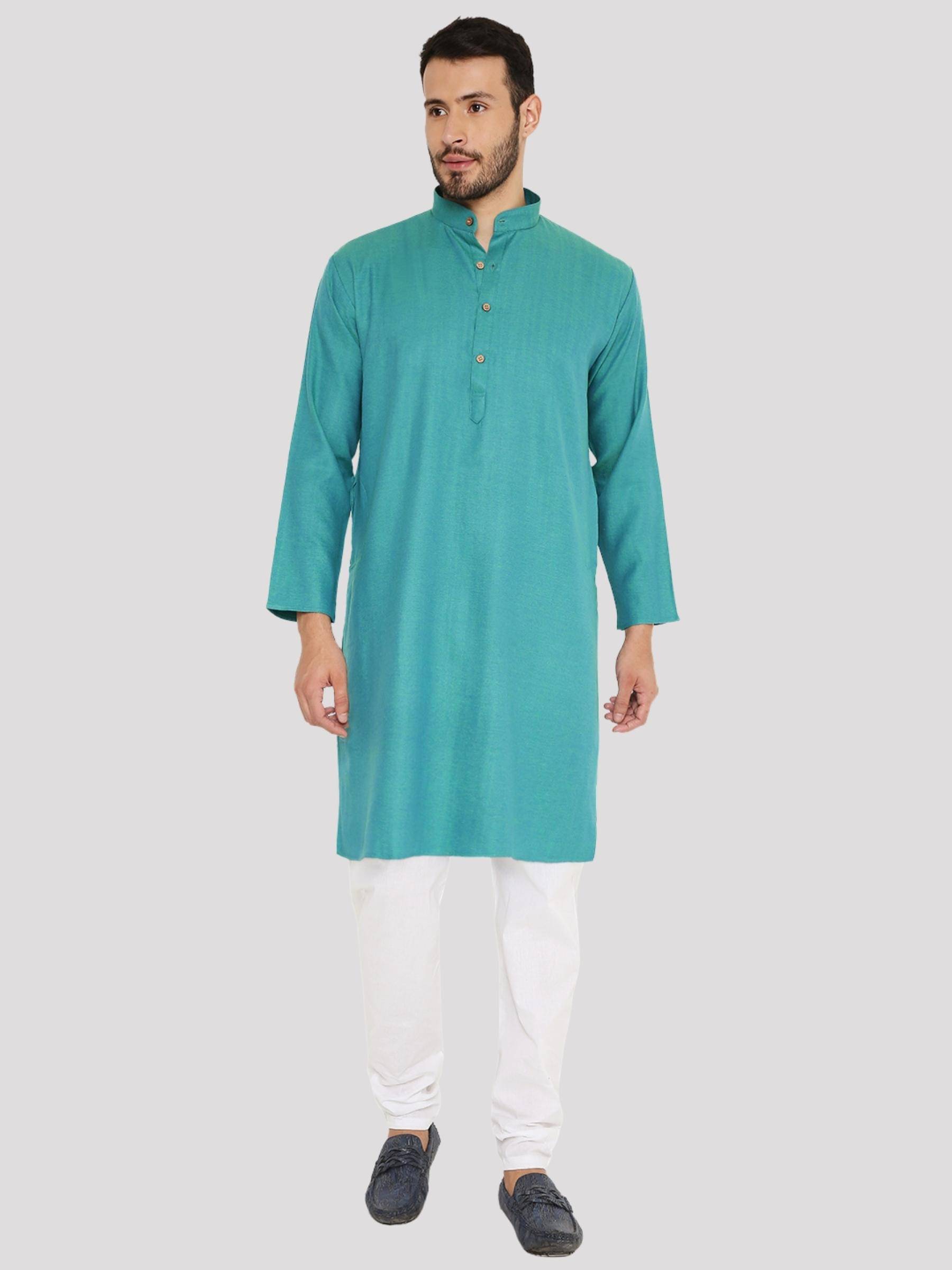     			Maharaja - Green Linen Regular Fit Men's Kurta Pyjama Set ( Pack of 1 )