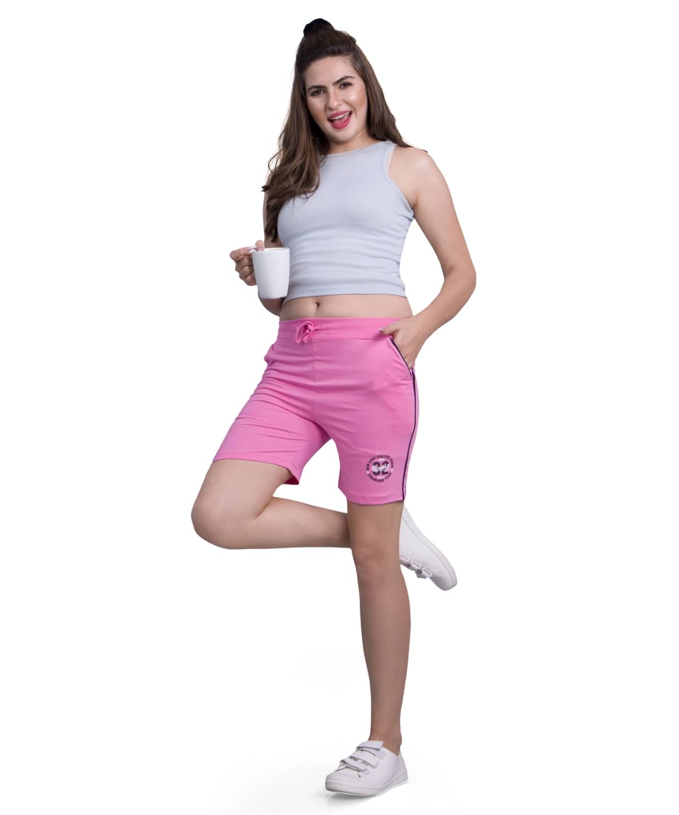     			Monisha Plus Cotton Hot Pants - Pink Single