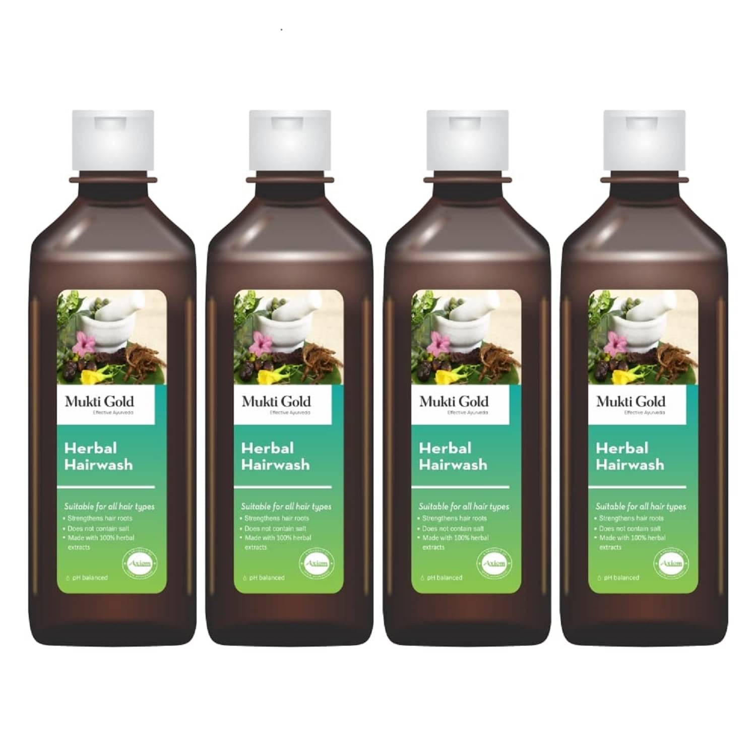     			Axiom Muktigold Herbal Hairwash 400Ml(Pack Of 4)