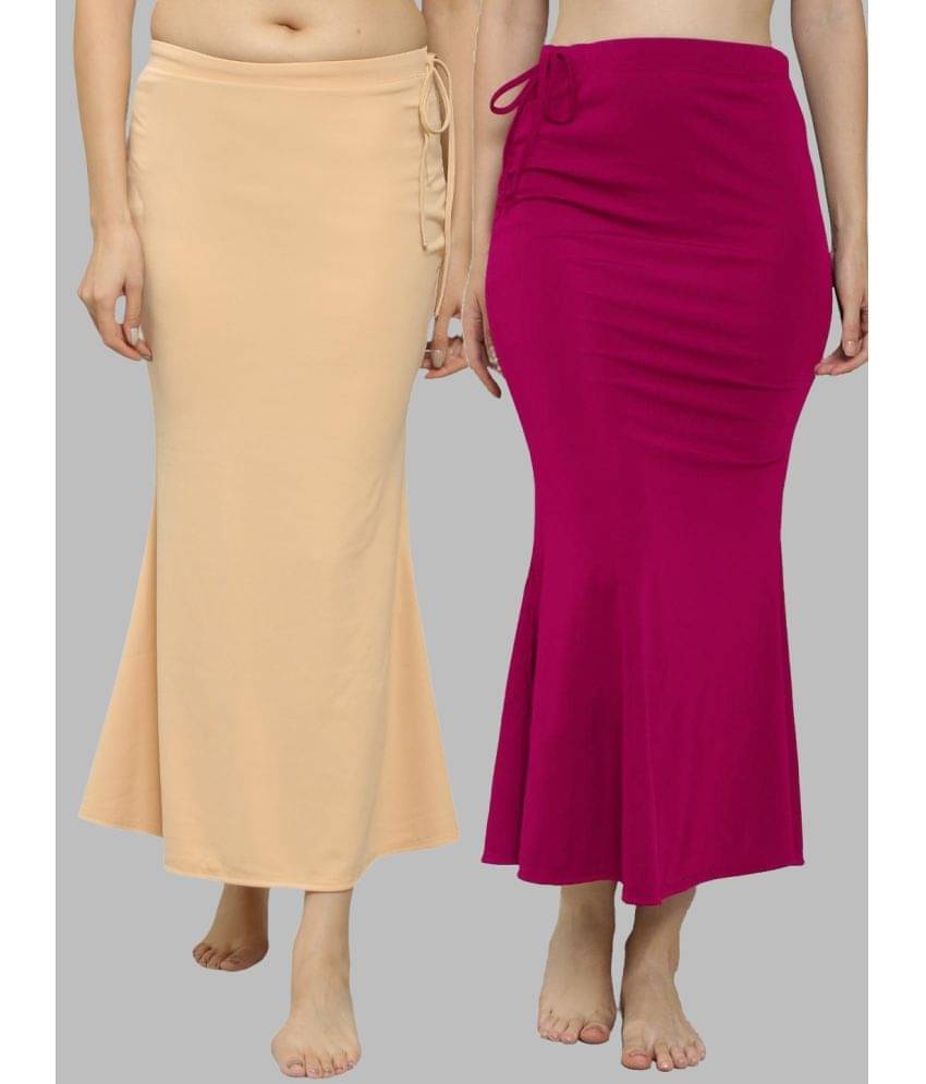     			N-Gal Multicoloured Lycra Petticoat - Pack of 2