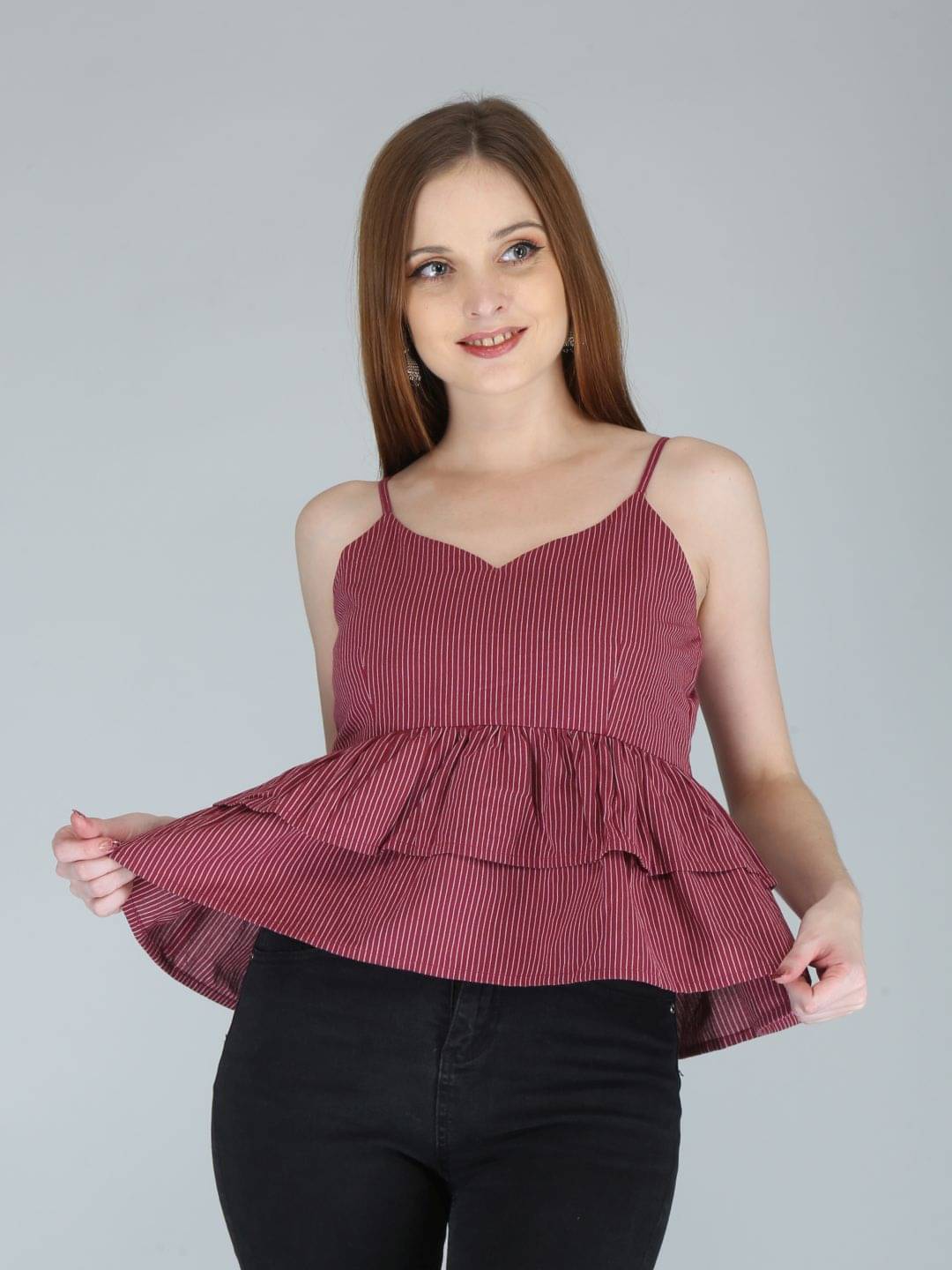     			NeshamaKurti - Maroon Rayon Women's Regular Top ( Pack of 1 )