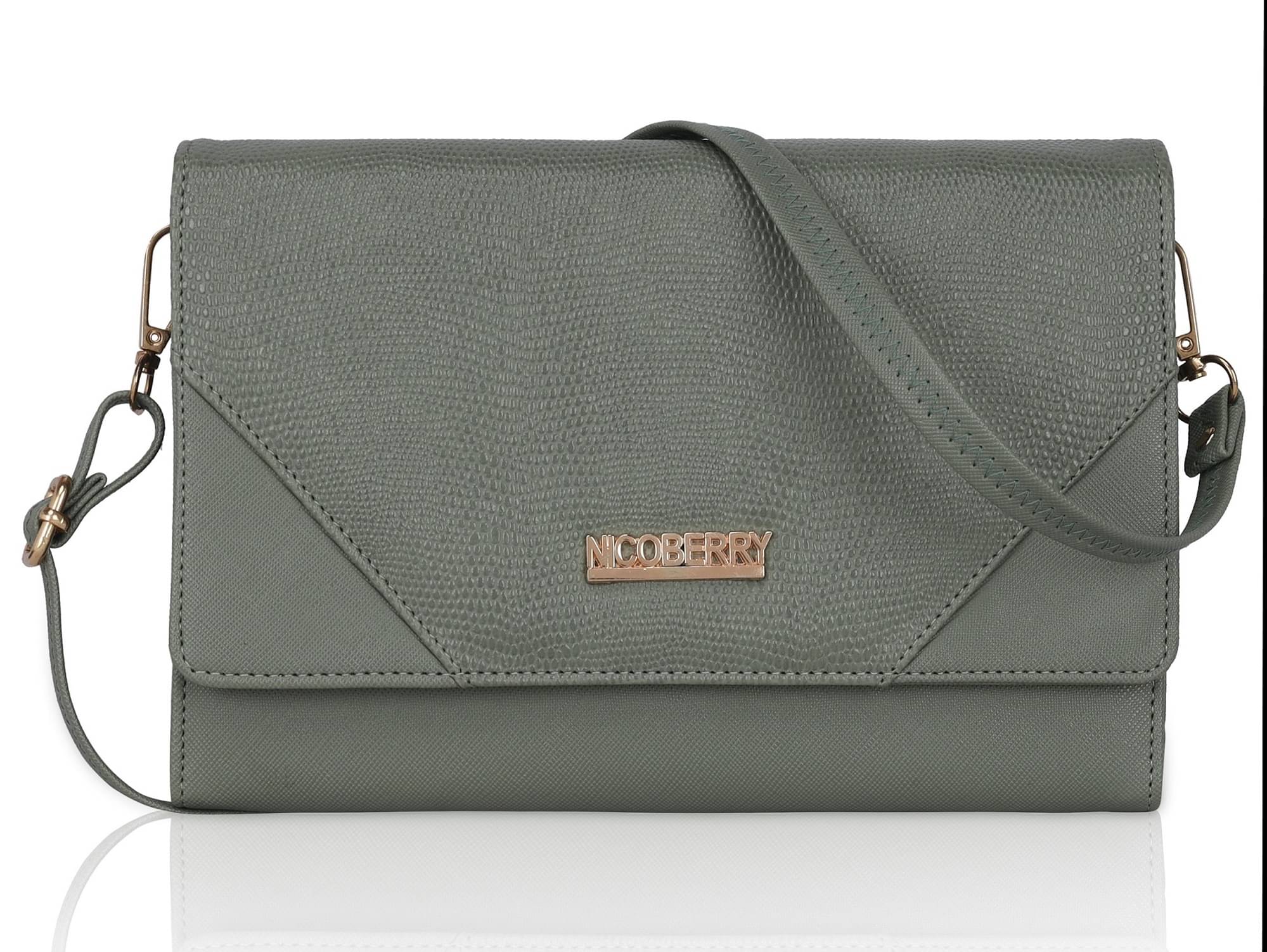     			Nicoberry Sling Bag PU Set of 1 ( Green )