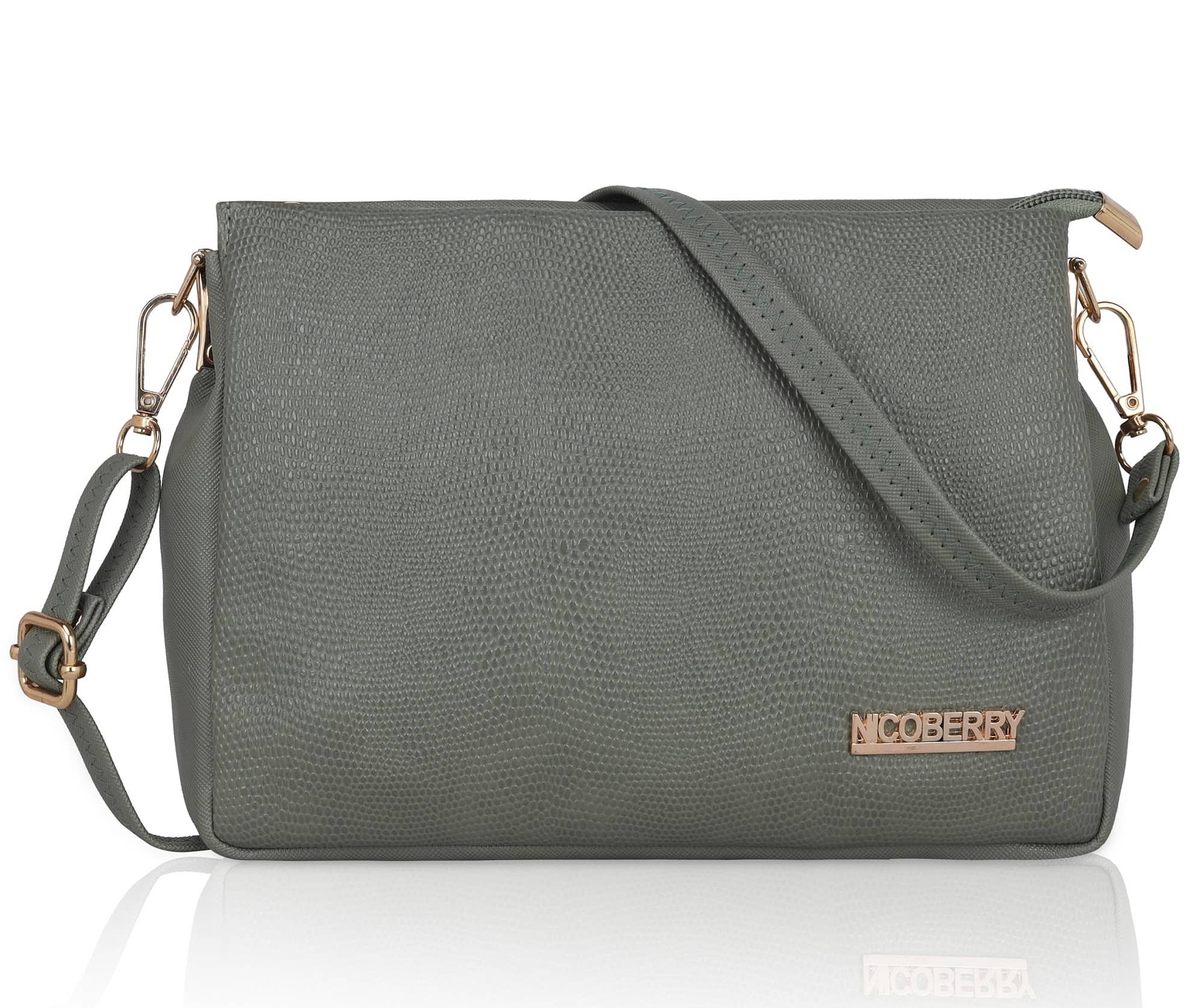 Nicoberry Sling Bag PU Set of 1 ( Green ) - Handbags | Buy online on ZillyBuy