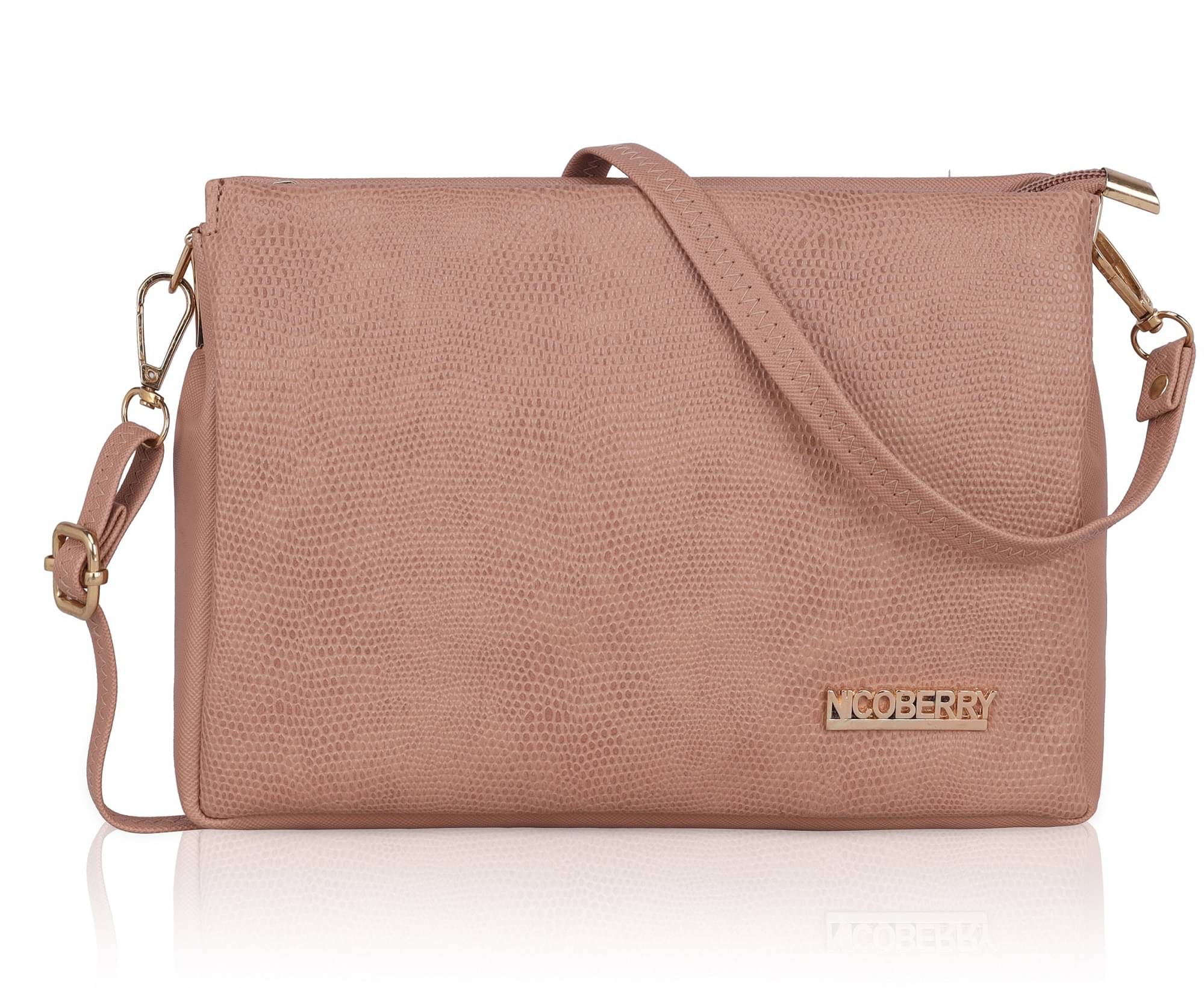     			Nicoberry Sling Bag PU Set of 1 ( Pink )